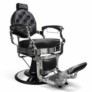 Sillón de Barbero Hidraulico Plata Premium Vintage Modelo DL1001B