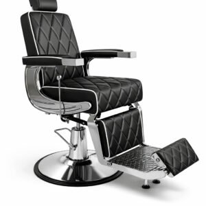 Sillón de Barbero Moderno Hidraulico Plata Modelo DL1008N