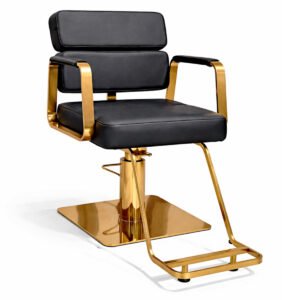 Sillón de barbería Hidraulico Dorado Modelo DL1109