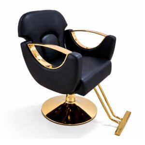 Sillón de barbería Hidraulico Dorado Modelo DL1158D